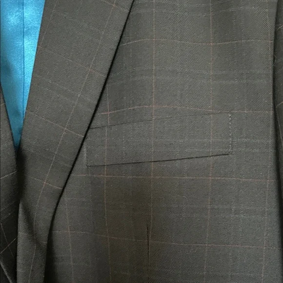 Men's Black Blazer with Blue Lining